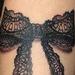 Tattoos - Black Lace Bow Tattoo - 85719